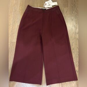 Ted Baker Burgandy Wide Leg Pants Women's Size 3 NWT